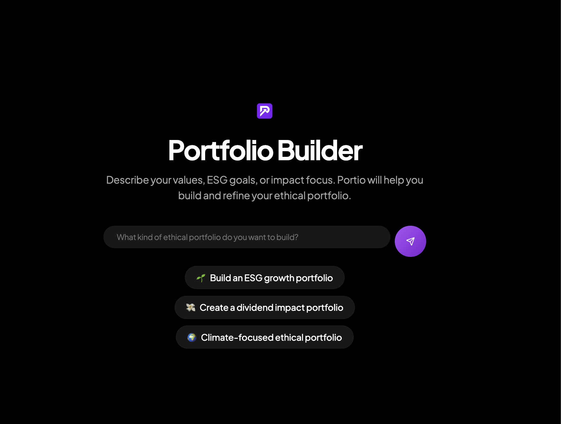Portfolio Builder Interface